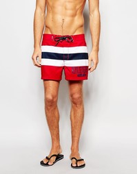 Полосатые шорты для плавания Tommy Hilfiger - Красный