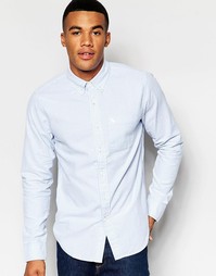 Оксфордская рубашка слим в голубую полоску Abercrombie &amp; Fitch