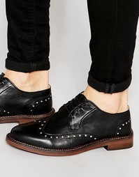 Кожаные туфли-дерби с заклепками Walk London Darcy - Черный