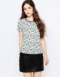 Футболка с леопардовым принтом Sugarhill Boutique Evie - Кремовый