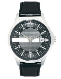 Часы с черным кожаным ремешком Armani Exchange AX2101 - Черный