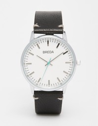 Часы с черным кожаным ремешком Breda Zapf - Черный