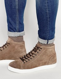 Высокие замшевые кроссовки Walk London - Коричневый