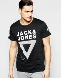 Футболка с принтом треугольников Jack &amp; Jones - Черный