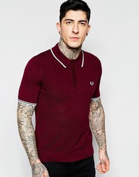 Трикотажная футболка-поло с контрастным кантиком Fred Perry - Mahogany