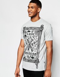 Футболка с принтом топоров Love Moschino - Серый