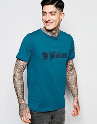 Футболка с логотипом в стиле ретро Fjallraven - Lake blue