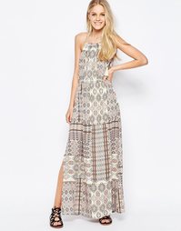 Платье макси с принтом Only - Желтовато-белый