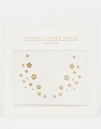 Временные татуировки в виде цветочков металлик Johnny Loves Rosie