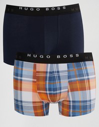 Комплект из 2 клетчатых боксеров-брифов Hugo Boss - Мульти