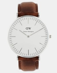 Часы с кожаным ремешком Daniel Wellington Bristol - Коричневый