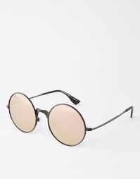 Круглые солнцезащитные очки со стеклами цвета розового золота Le Specs
