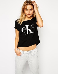 Укороченная футболка Calvin Klein Jeans - Черный