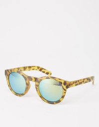 Круглые солнцезащитные очки в матовой черепаховой оправе AJ Morgan