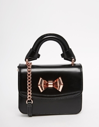 Кожаная сумка через плечо с металлическим бантиком Ted Baker - Черный