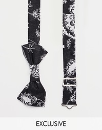 Черный галстук-бабочка с цветочным принтом Reclaimed Vintage - Черный