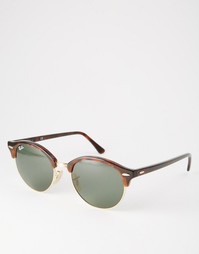 Круглые солнцезащитные очки-клабмастеры Ray-Ban RB4246 - Коричневый