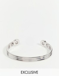 Серебристый браслет в полоску Reclaimed Vintage - Серебряный