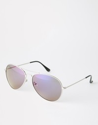Солнцезащитные очки‑авиаторы с синими стеклами 7X Revo - Серебряный