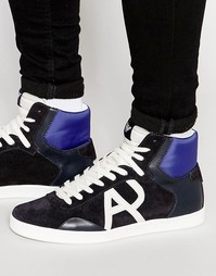 Высокие кроссовки с логотипом Armani Jeans - Синий