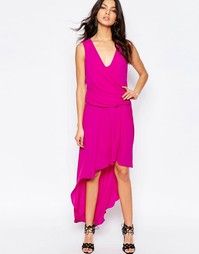 Платье макси с драпировкой спереди BCBGMaxAzria HiLo