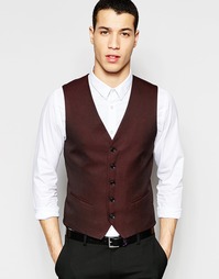 Облегающий жилет в горошек Selected Homme - Burgundy