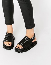 Черные сандалии с пряжками UNIF Bab - Черный