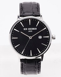 Черные часы с кожаным ремешком Ben Sherman WB001B - Черный