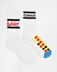 Комплект из 2 пар спортивных носков с дизайнами Twister и Сonnect Four Asos