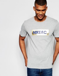 Серая футболка с принтом металлик Nike 810505-063 - Серый