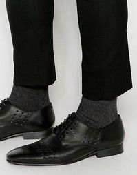 Черные кожаные туфли дерби с вырезами ASOS - Черный