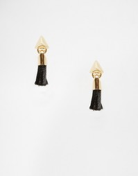 Миниатюрные серьги с треугольником и кисточкой ASOS - Черный