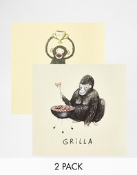 2 открытки с животными Ohh Dear Gorilla &amp; Chimpion - Мульти Gifts