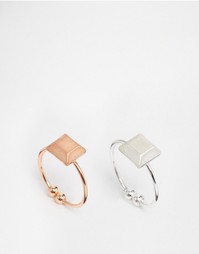 Комплект из 2 колец с кубиками ASOS - Мульти