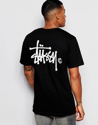 Футболка с логотипом на спине Stussy - Черный
