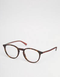 Круглые очки в черепаховой оправе с прозрачными линзами Gucci