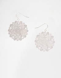 Серьги с филигранными подвесками-дисками ASOS - Серебряный