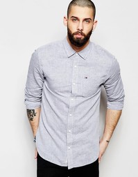 Рубашка из смеси хлопка и льна Hilfiger Denim - Серый