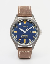 Часы с коричневым кожаным ремешком Timex Waterbury TW2P83800