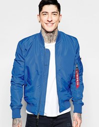 Синяя куртка-пилот слим Alpha Industries MA1 - Голубой Тихий океан