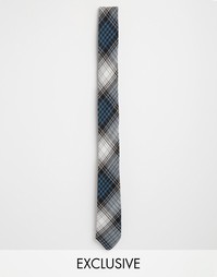 Узкий галстук в клетку Reclaimed Vintage - Синий