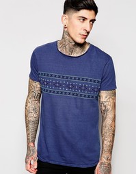 Футболка с вышивкой на груди Scotch &amp; Soda - Синий