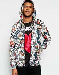 Свитер с принтом в стиле тату Love Moschino - Кремовый