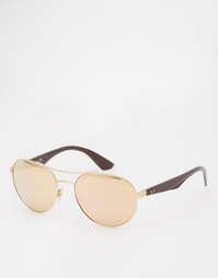 Зеркальные солнцезащитные очки в круглой оправе Ray-Ban - Роза