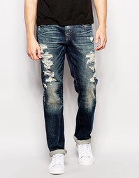 Выбеленные джинсы True Religion Geno Rough City - Rough city