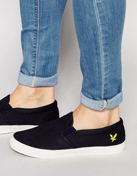 Кеды-слипоны из саржи Lyle &amp; Scott Eden - Синий