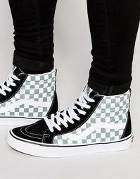 Черные кроссовки с шахматным узором Vans Sk8-Hi V3CAIB7 - Черный