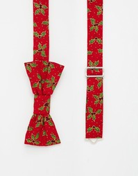 Рождественский галстук-бабочка Reclaimed Vintage - Красный