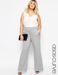 Брюки с широкими штанинами из трикотажа понте ASOS CURVE