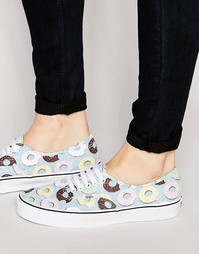 Голубые кеды с принтом донатов Vans V3B9IFF - Синий